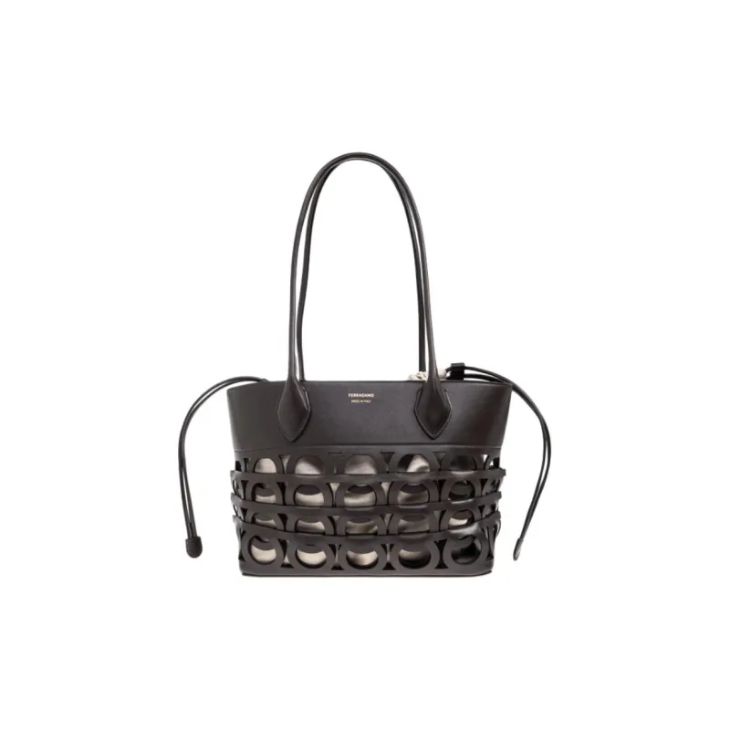 FERRAGAMO Leather Tote Bag, Shopping Bag, Shoulder Bag Regular Women's Brown-0