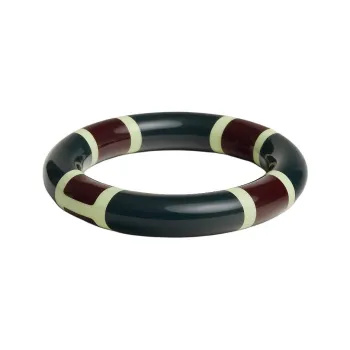 HERMES Lacquer Wood Bangles Unisex Green