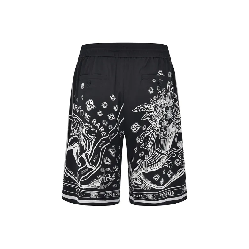RARE Casual Shorts Men Black/White-1
