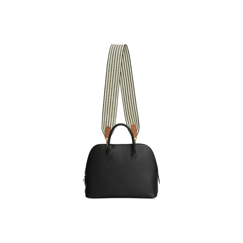 HERMES Cordage Canvas Bag Strap Unisex Dark Reddish Purple & Milton Yellow & Gold-1