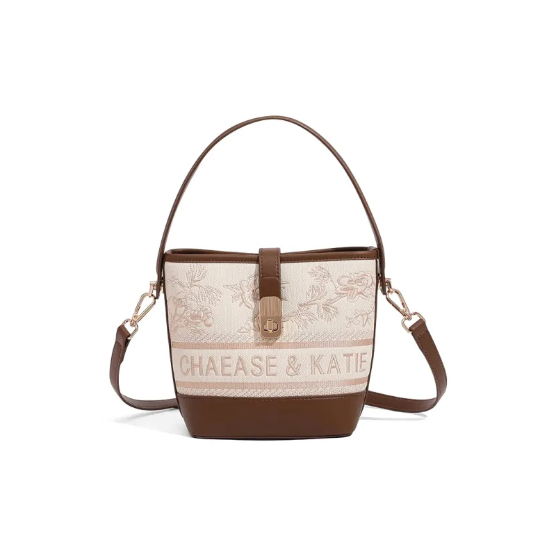 CLEVER& KETCH PU Handbag Regular Women's Coffee/Ecru-0