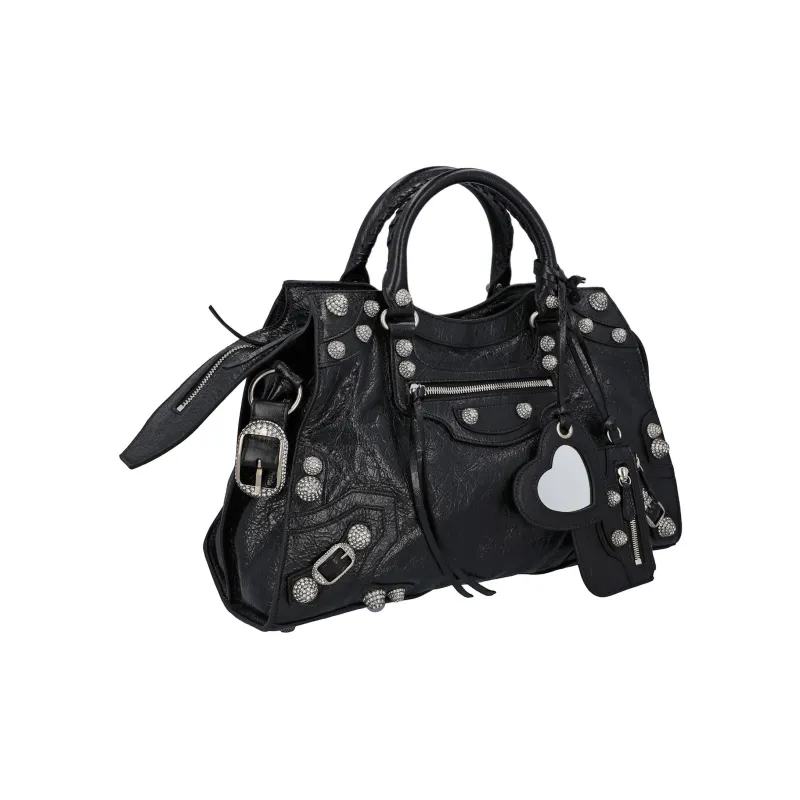 Balenciaga Neo Cagole City Lambskin One Shoulder Handbag Women's Black-1