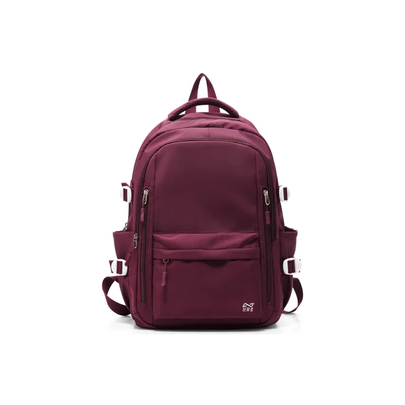 KEYSTREET Fabric Backpack Unisex Burgundy/White & Blue/Green/Blue-0