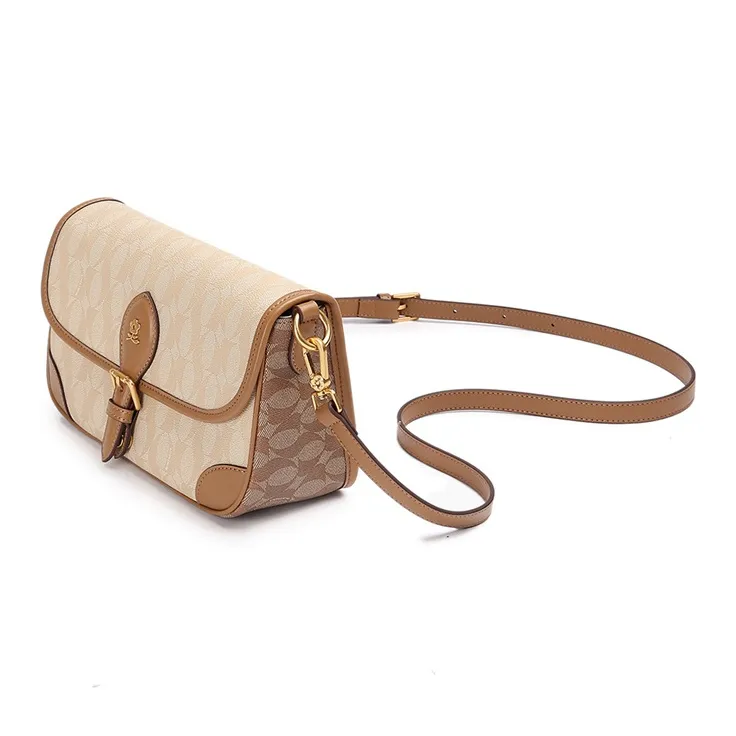 Montagut PVC For Microfiber Shoulder Bag Women's Beige Brown-4