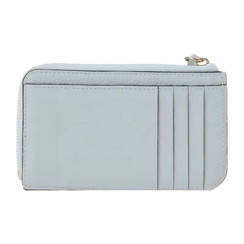 Chloe Alphabet Grained Calfskin Coin Purses Wallets Small Size Women's Ice Blue-1