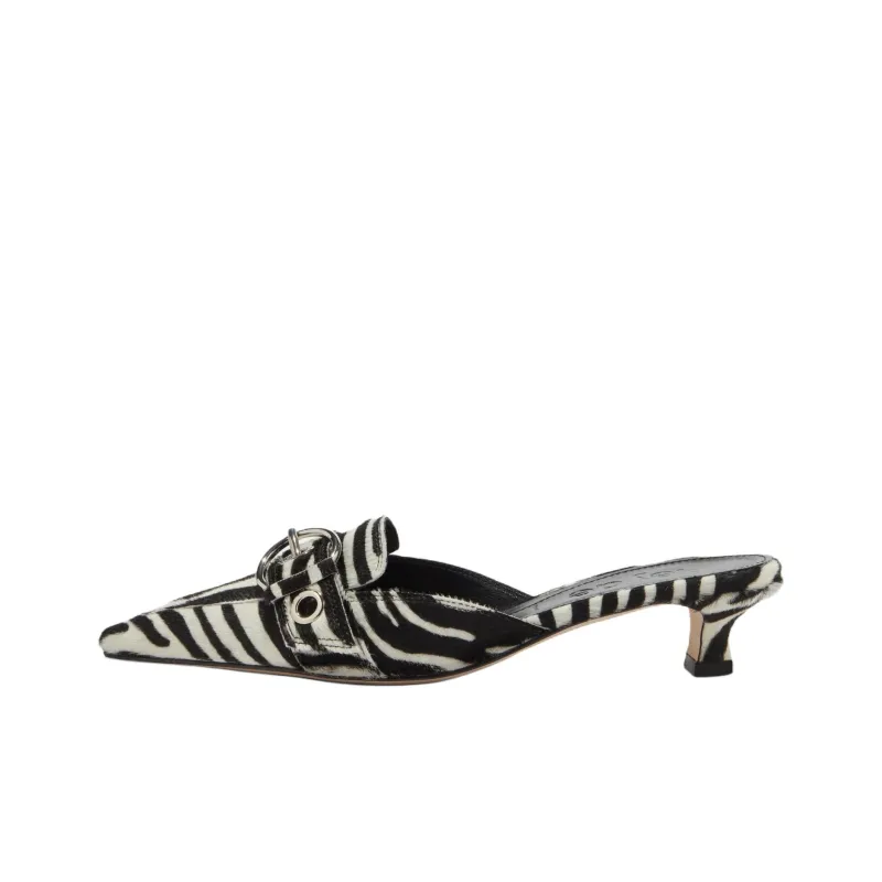 Aeyde 35mm Danielle Zebra print Pointed Mules Women's-0