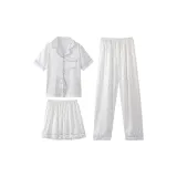 Ecru Ice Silk Three-Piece Set