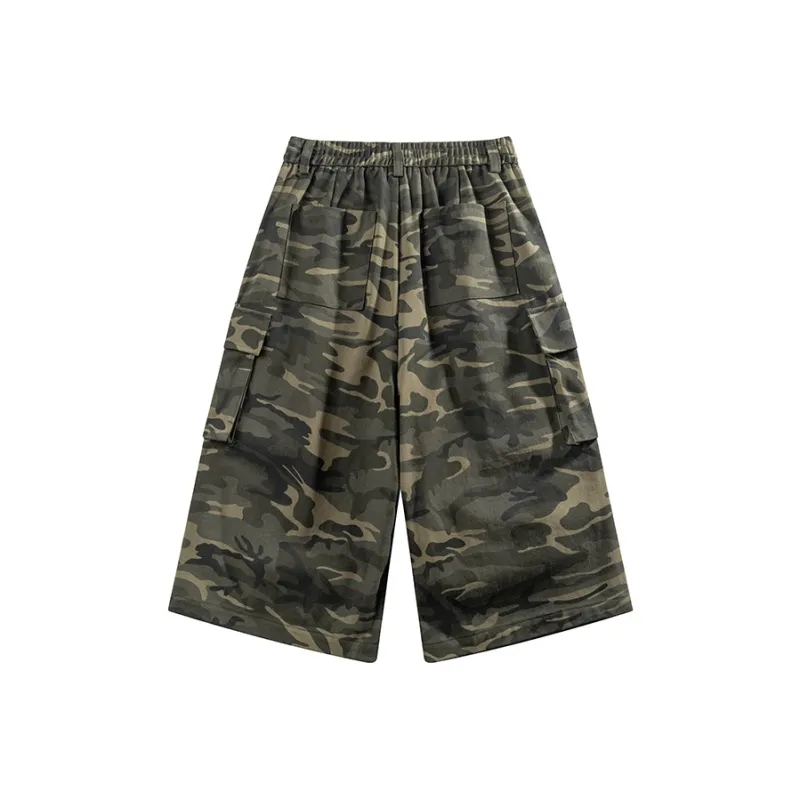 YZ Casual Shorts Unisex Green Camouflage-1