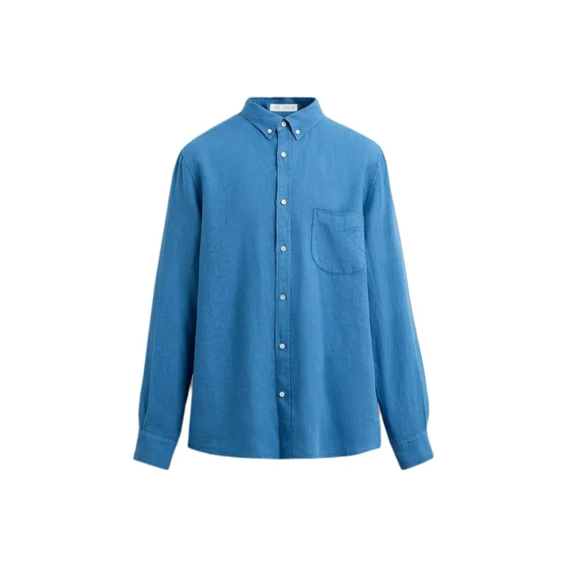 ZARA Shirts Men Light Indigo-0