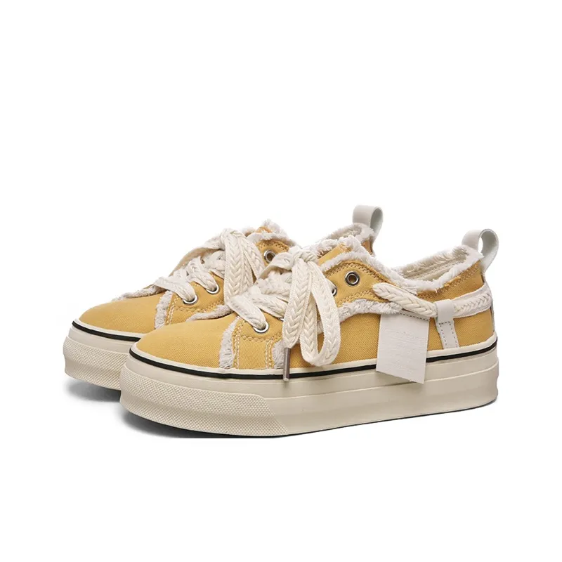 Ordifen Low Top Canvas Shoes Women's Yellow-1