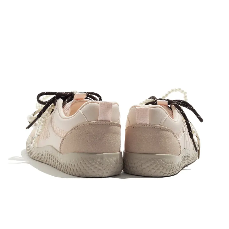 MEAKKEA Breathable And Lightweight Low Top Skateboard Shoes Women's Pink-3