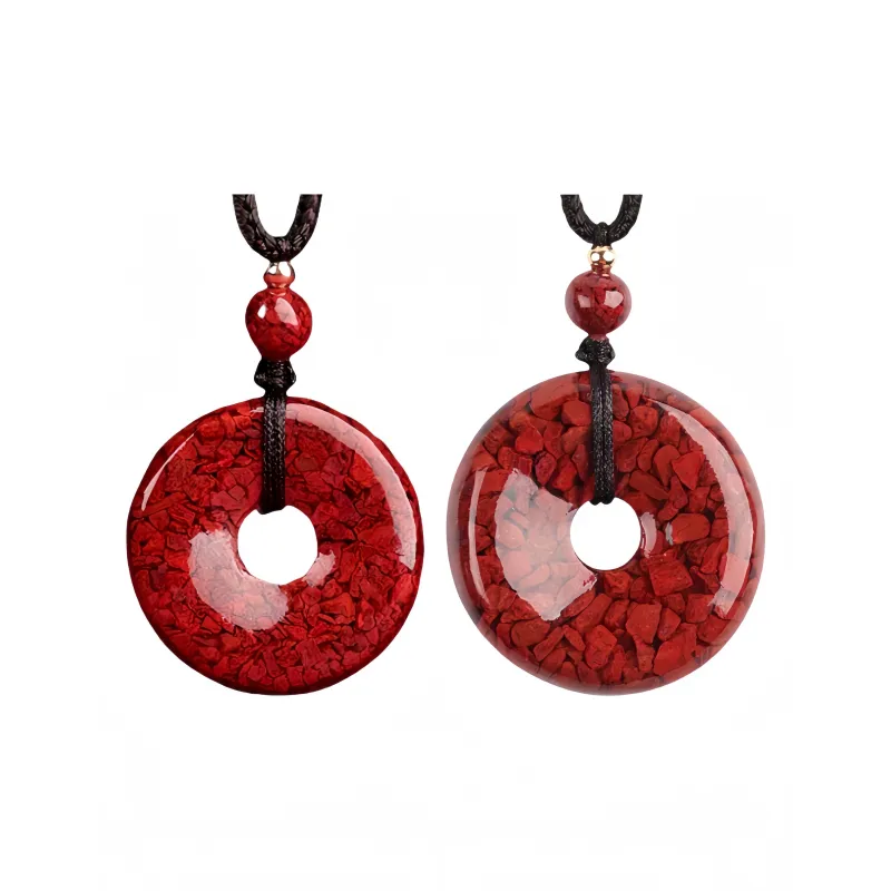 MY WORLD BEGINS AND ENDS WITH YOU Natural Cinnabar Pendants Unisex-5