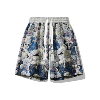 CAT'S PAW Casual Shorts Unisex Blue Bear