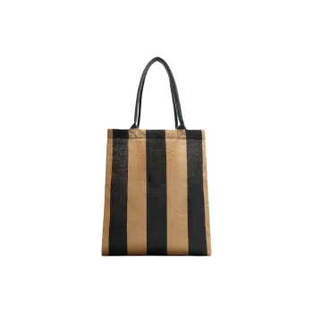 ZARA Jute Tote Bag, Shopping Bag, Handbag Unisex Black Brown