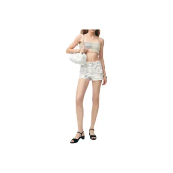 CHANEL Denim Shorts Women's White