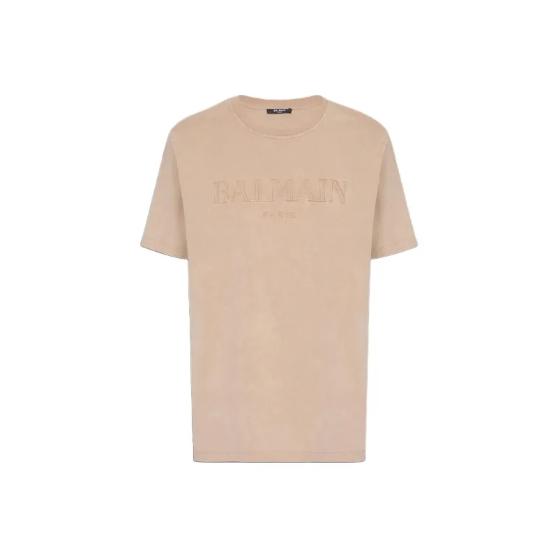BALMAIN Logo embroidered Cotton T shirt-0