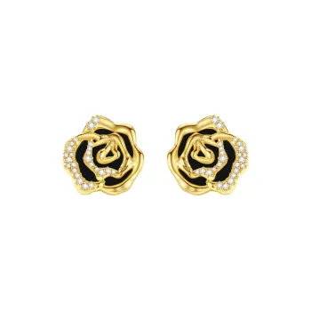 OOAK Rose Poet Collection White Mother Of Pearl Stud Earrings Women's