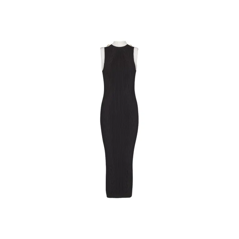 BALMAIN SS25 Sleeveless Dress Women's Black-0