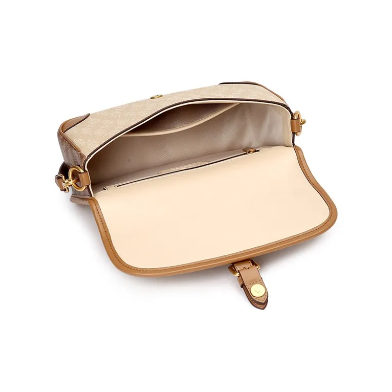 Montagut PVC For Microfiber Shoulder Bag Women's Beige Brown-5