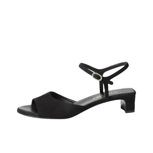 CHANEL White Beach 25M One Strap Sandals 3.5cm Women's Black