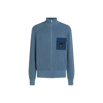 KARL LAGERFELD / Karl Lagerfeld Jeans Zip up Washed Cardigan