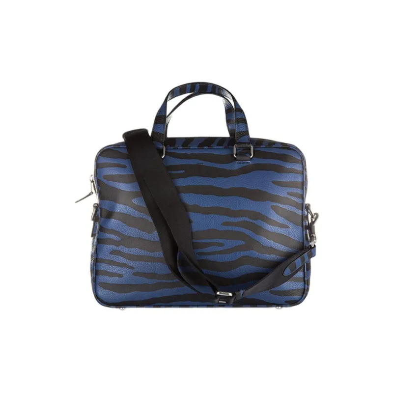 COACH Hudson Leather Portable Briefcase Shoulder Bag Crossbody Bag Large Size Men's Black & Blue-2