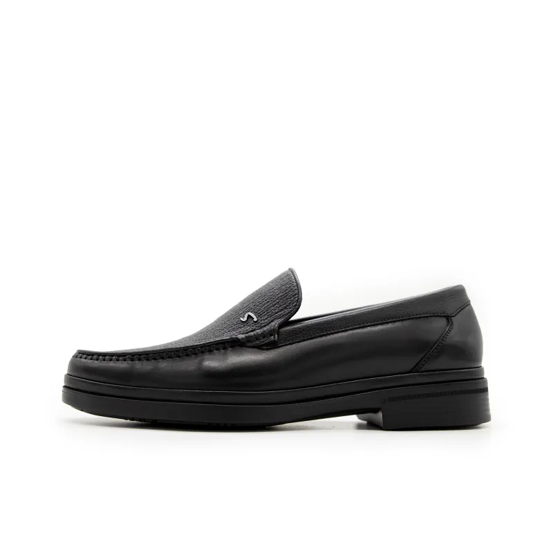 Satchi Business Formal Leather Shoes, Slip on Men's Black-0