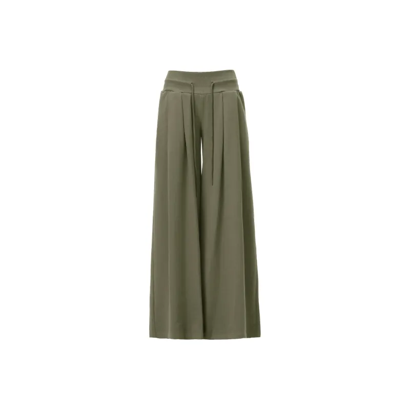 Wen Shan Casual Pants Women's Gray Green-0