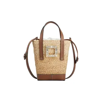 Roger Vivier Raffia Handbag Mini Women's Natural & Brown