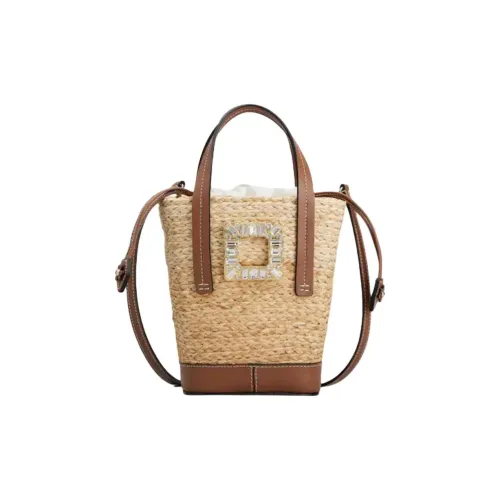 Roger Vivier Raffia Handbag Mini Women's Natural & Brown