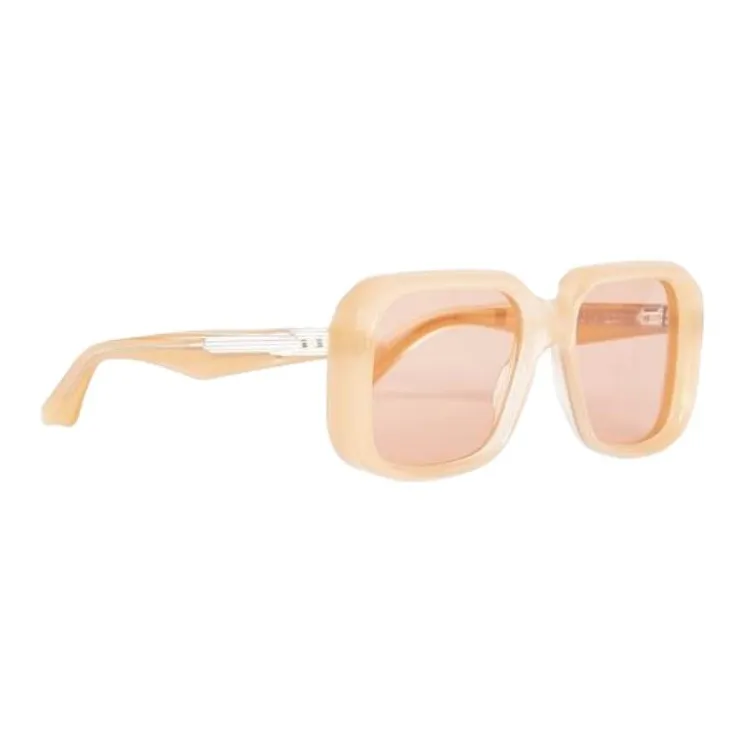 JACQUES MARIE MAGE Square Sunglasses Men's Beige-1