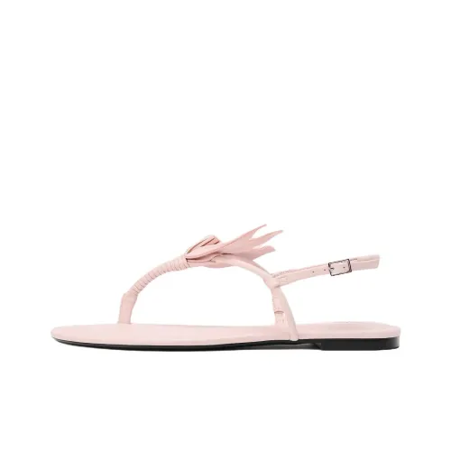 ZARA One Strap Sandals 1cm Women's Rose Red