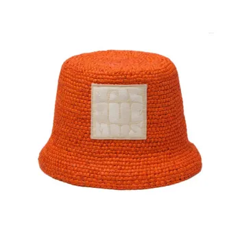Jacquemus Raffia Bucket Hats Unisex Orange