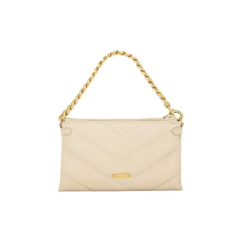 REBECCA MINKOFF Leather One Shoulder Handbag Women's Latte Coffee