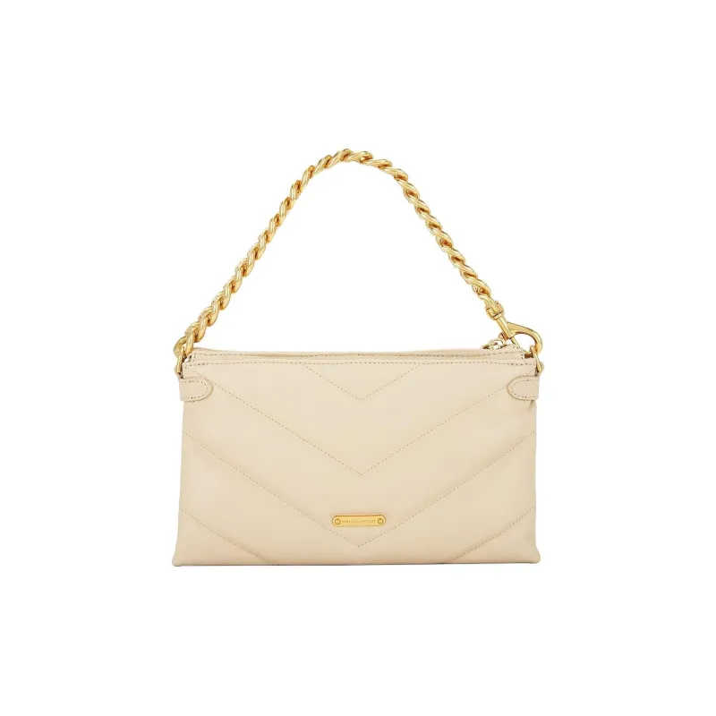 REBECCA MINKOFF Leather One Shoulder Handbag Women's Latte Coffee-0
