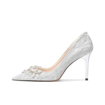 Dawei's House Slim Heel High Heels Women's Silver
