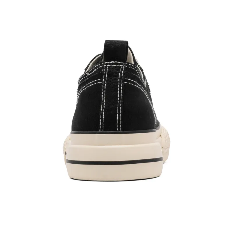 Gai Renpu Anti Slip And Wear Resistant Height Increasing Low Top Canvas Shoes Men's Black-3