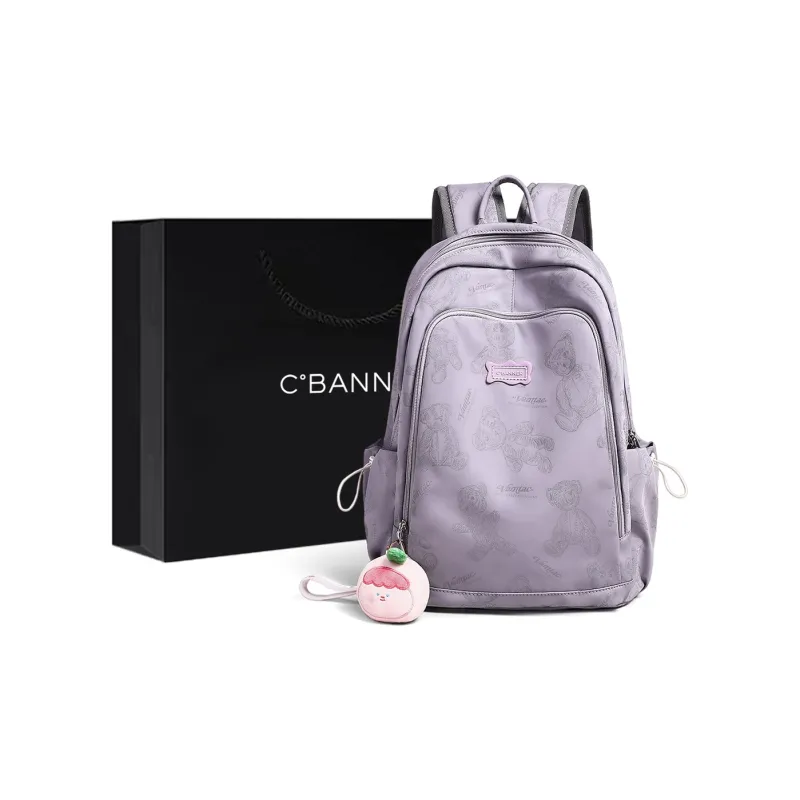C°BANNER Fabric Backpack Tubas Women's Ecru/Purple-4