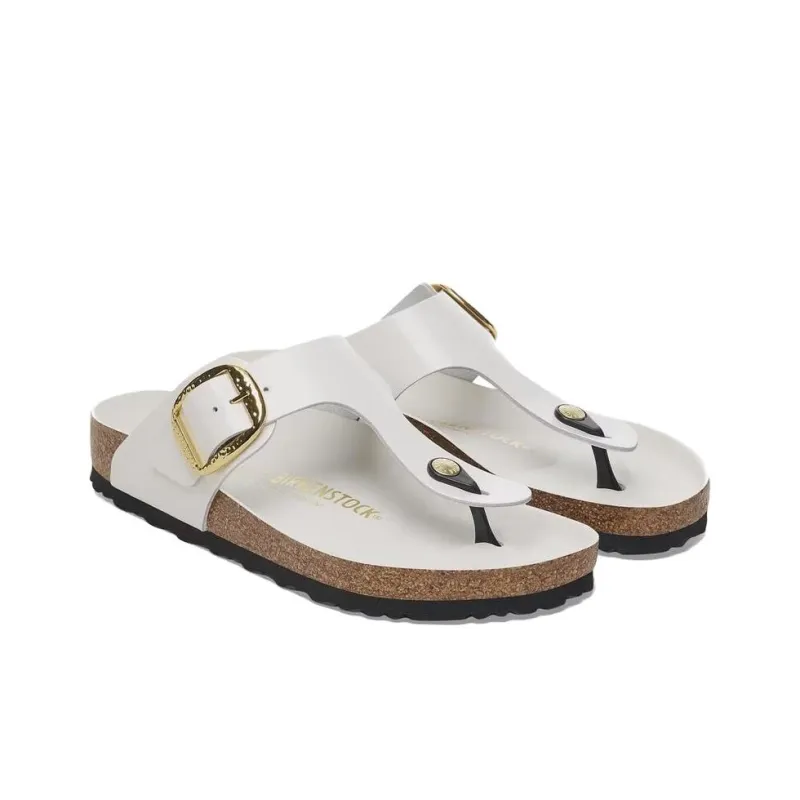 Birkenstock Gizeh Big Buckle Abrasion Resistant Flip Flops Women's White Narrow-2