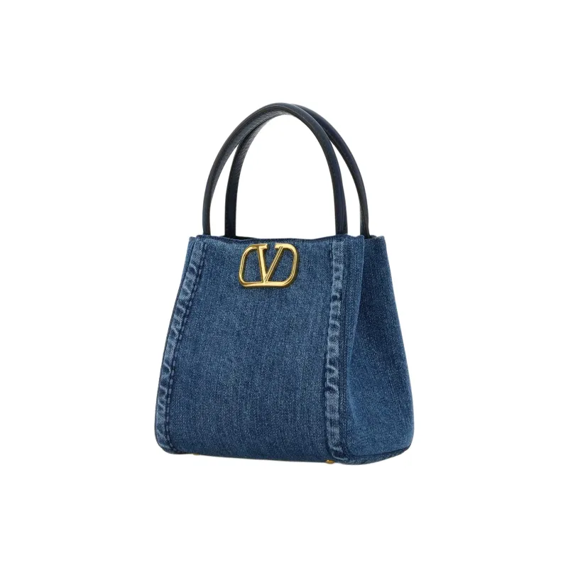 Valentino ALLTIME Denim Handbag Trumpets Women's Blue-1