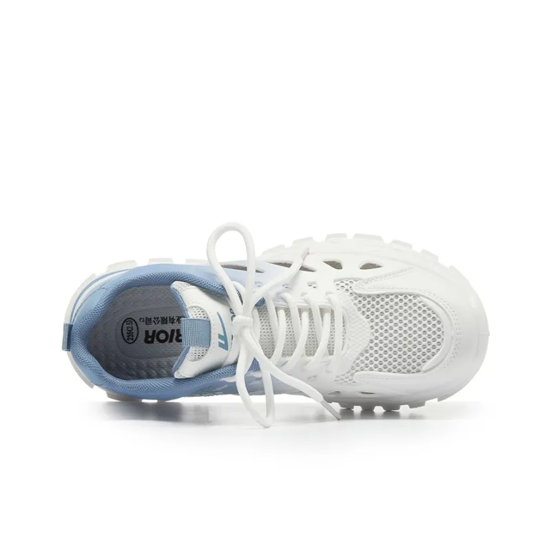 Warrior Abrasion Resistant, Breathable, Lightweight Low Top Casual Shoes Unisex White Blue-2