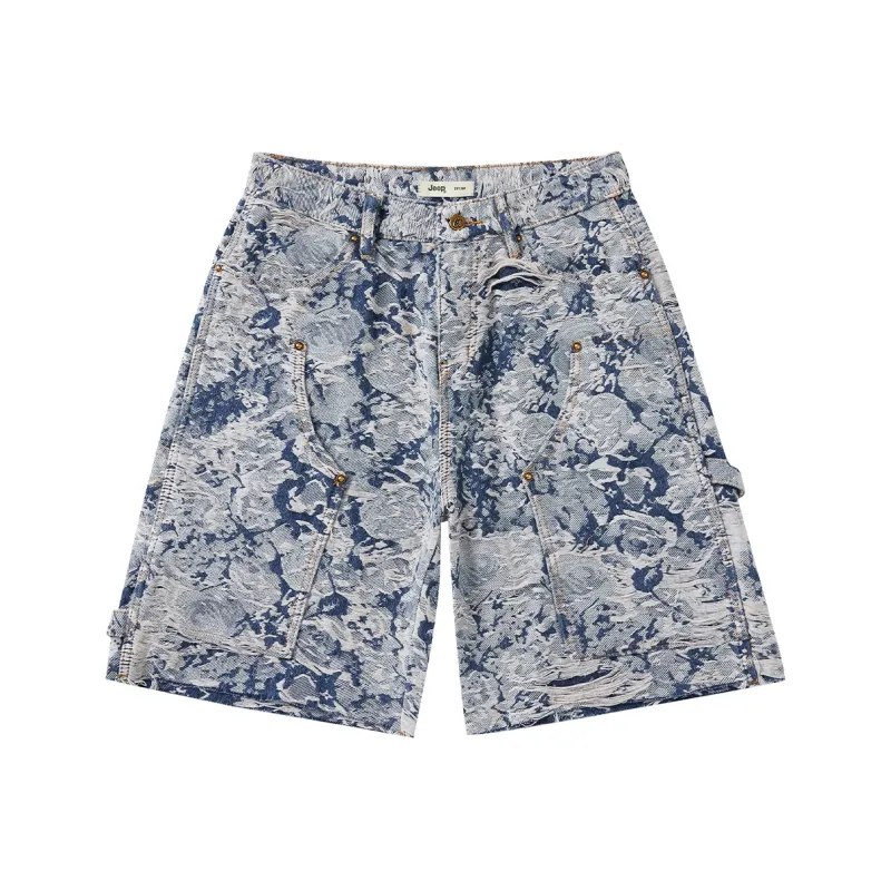Jeep Denim Shorts Unisex Jacquard Blue-0