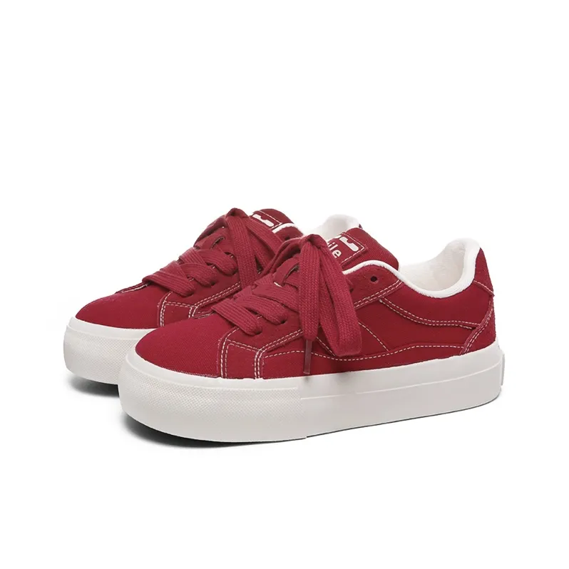 Ordifen Low Top Canvas Shoes Women's Red-1