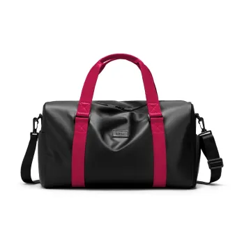HLA PU Crossbody Bag Travel Bag Gym Bag 32L Unisex Black Plum