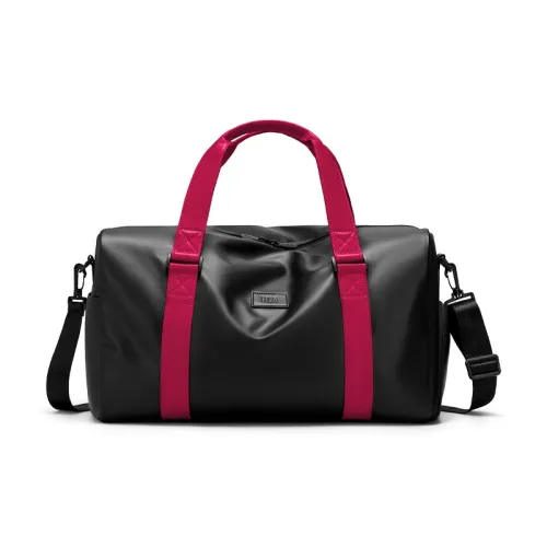 HLA PU Crossbody Bag Travel Bag Gym Bag 32L Unisex Black Plum