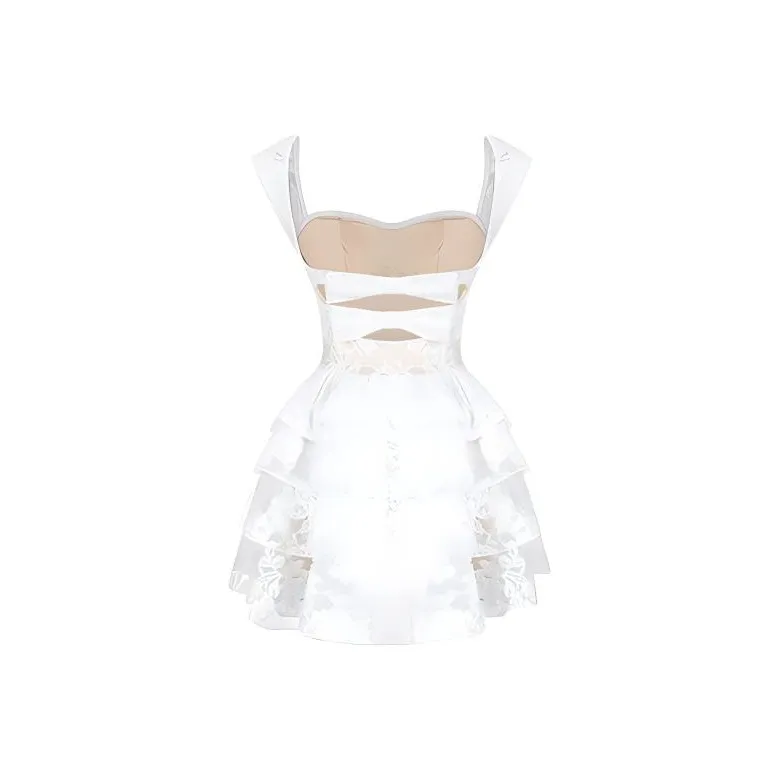 Mu Xiao Xin Slip Dresses Women's White-1