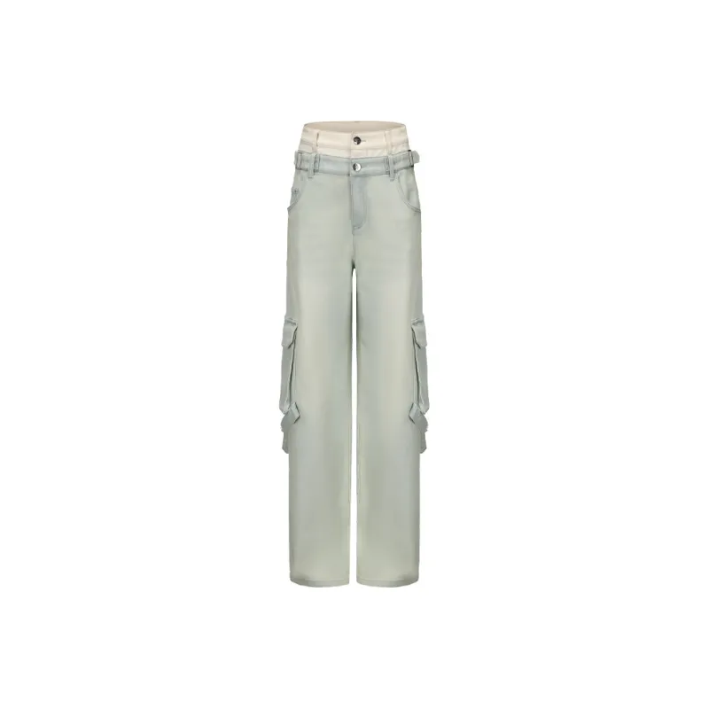 GIMING Jeans Women's Yellow Green-0