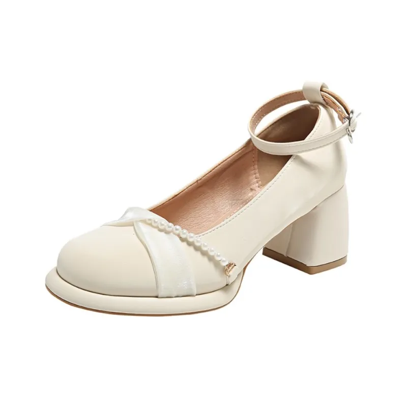 Be Good French Sweet Style, Comfortable Chunky Heel High Heels 6cm Women's-12