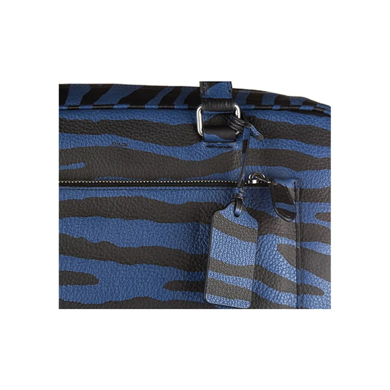 COACH Hudson Leather Portable Briefcase Shoulder Bag Crossbody Bag Large Size Men's Black & Blue-3