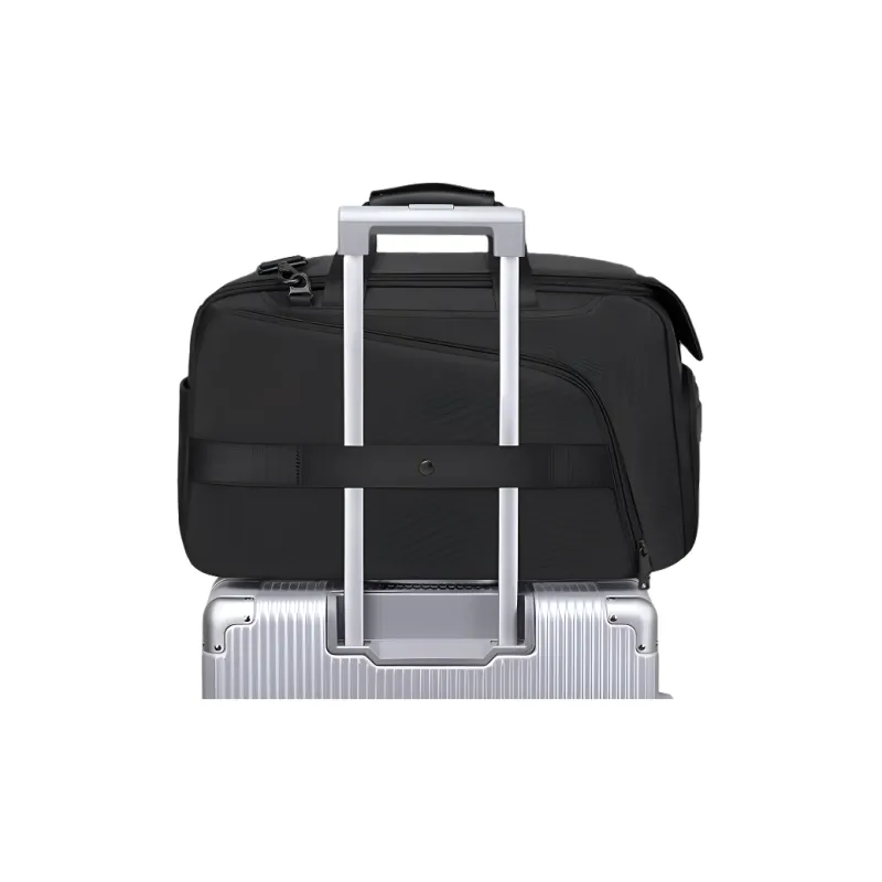 SWISS MILITARY Composite Fabric With Synthetic Leather Travel Bag Men's Black-3